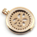 Fashion Design Locket Colgante Collar Joyería con Prong Setting Stones